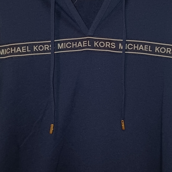 MICHAEL KORS MK LOGO TRUE NAVY SHORTS ROMPER W/ HO - Picture 16 of 16